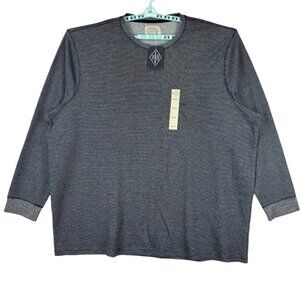 St. Johns Bay Men Super Soft Long Sleeve Crewneck Navy T-shirt Big/Tall 5XLT NWT